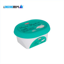 Hot selling 200ml IML plastic frozen yogurt cup with lid spoon